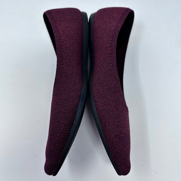Vivaia Womens Point Toe Knit Ballet Flats Size 37.5 Garnet Red Washable Comfort - Picture 7 of 9